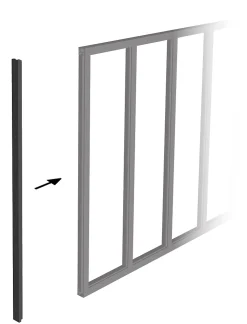 Poteau de terminaisonen aluminium coloris noir sablé H.130cm