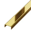 Profilé décoratif C en acier inoxydable pour carrelage Or poli - 10 mm x 2700 mm x 0,65 ep.