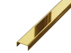Profilé décoratif C en acier inoxydable pour carrelage Or poli - 20 mm x 2440 mm x 0,65 ep.
