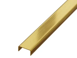 Profilé décoratif C en acier inoxydable pour carrelage Or satiné - 20 mm x 2440 mm x 0,65 ep.