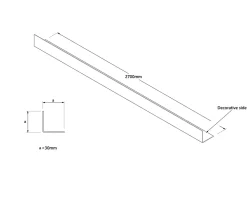 Profilé décoratif Li Angle intérieur Ilcom en acier inoxydable 30 mm x 30 mm x 2700 mm - or satiné