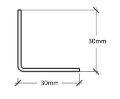 Profilé décoratif Li Angle intérieur Ilcom en acier inoxydable 30 mm x 30 mm x 2700 mm - cuivre poli