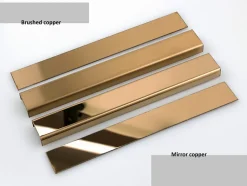 Profilé décoratif Li Angle intérieur Ilcom en acier inoxydable 30 mm x 30 mm x 2700 mm - cuivre poli