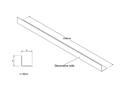 Profilé décoratif Li Angle intérieur Ilcom en acier inoxydable 30 mm x 30 mm x 2700 mm - noir satiné