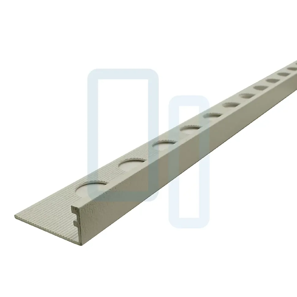 Profilé LAQUÉ BLANC MAT INTÉRIEUR/EXTÉRIEUR 9,5mm décoratif pour Carrelage Mural. Aluminium Laqué L.2,60m x 9,5mm. Luxury White