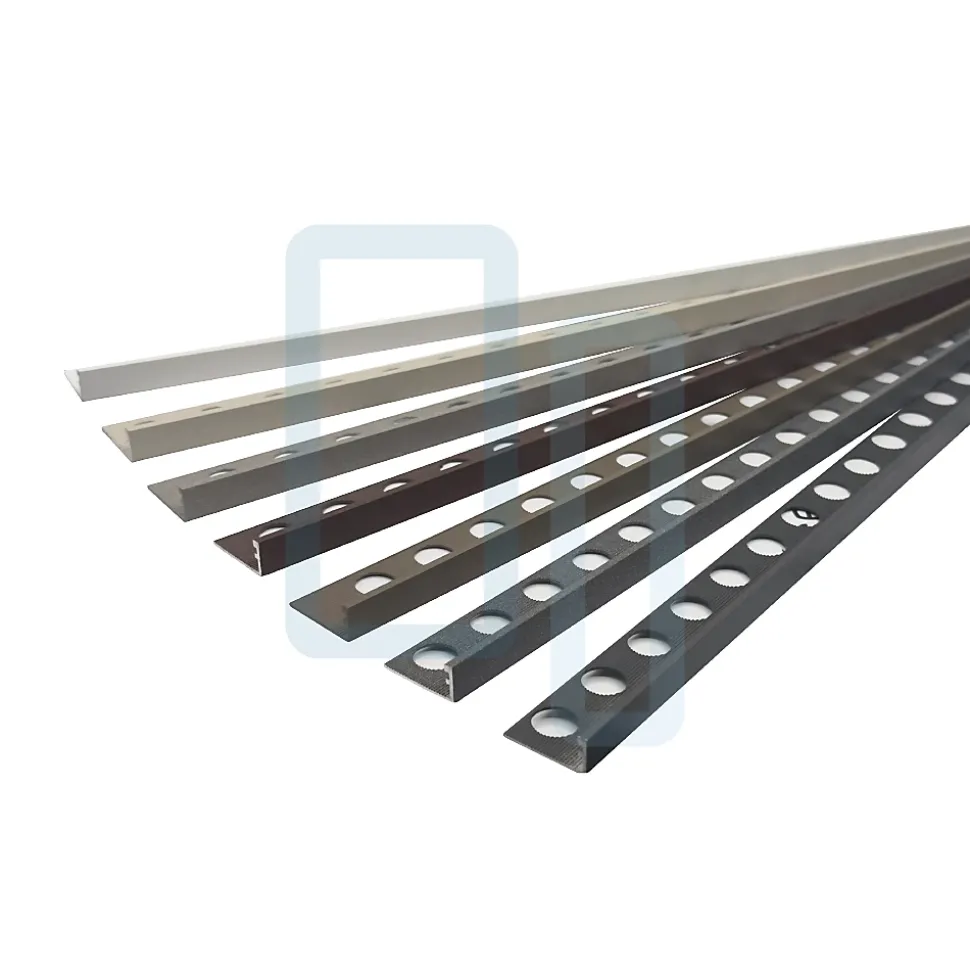 Profilé LAQUÉ BLANC MAT INTÉRIEUR/EXTÉRIEUR 9,5mm décoratif pour Carrelage Mural. Aluminium Laqué L.2,60m x 9,5mm. Luxury White