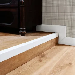 QUEST Cornière PVC 50x50 mm de protection et de décoration, baguette d'angle de finition, profilé L, KT, rigide, blanc, 150 cm