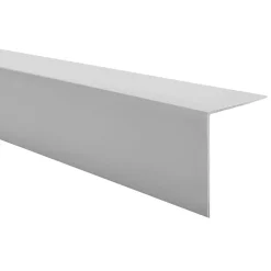 QUEST Cornière PVC 50x50 mm de protection et de décoration, baguette d'angle de finition, profilé L, KT, rigide, gris, 200 cm