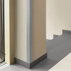 QUEST Cornière PVC 50x50 mm de protection et de décoration, baguette d'angle de finition, profilé L, KT, rigide, gris, 200 cm