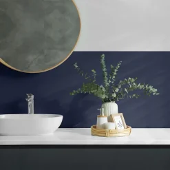 Revêtement Mural PVC Wallfluent 50x50 cm Couleur : Bleu Marine Foncé 4 pièces