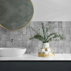 Revêtement Mural PVC Wallfluent 50x50 cm Texture De Mosaïque 4 pièces