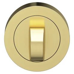 Rosace de fonction rond à visser à condamnation GoodHome Duod effet laiton satin or Ø50mm