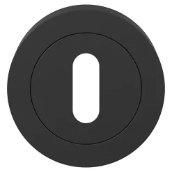 Rosace de fonction rond à visser à serrure GoodHome Duod mat noir Ø50mm
