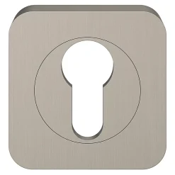 Rosace de fonction rond à visser GoodHome Duod effet nickel satin gris Ø52.5mm