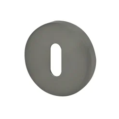 Rosace de fonction rond à visser à serrure Duod acier effet nickel satin gris Ø52mm
