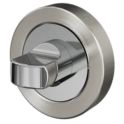 Rosace de fonction rond à visser à condamnation GoodHome Duod Zamac effet chrome et nickel satin gris Ø52mm