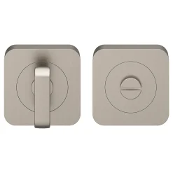 Rosace de fonction rond à visser à condamnation GoodHome Duod effet nickel satin gris Ø52.5mm