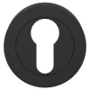Rosace de fonction rond à visser GoodHome Duod mat noir Ø50mm