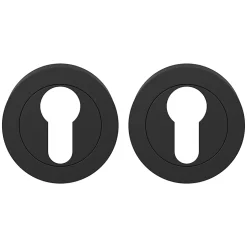 Rosace de fonction rond à visser GoodHome Duod mat noir Ø50mm