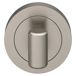 Rosace de fonction rond tube à visser à condamnation GoodHome Duod effet nickel satin gris Ø50mm