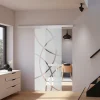 Schulte porte coulissante complète - verre - 88x203cm - décor cercles - poignée ronde + softclose