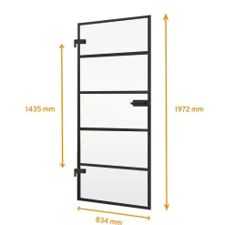 Schulte Porte intérieure en verre - 83 x 197 cm - transparent -4 rayures - réversible