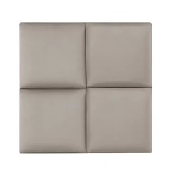 Set de 4 coussins muraux Carpino en velours 30 x 30 cm gris clair neu.haus