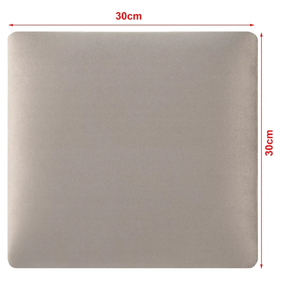 Set de 4 coussins muraux Carpino en velours 30 x 30 cm gris clair neu.haus