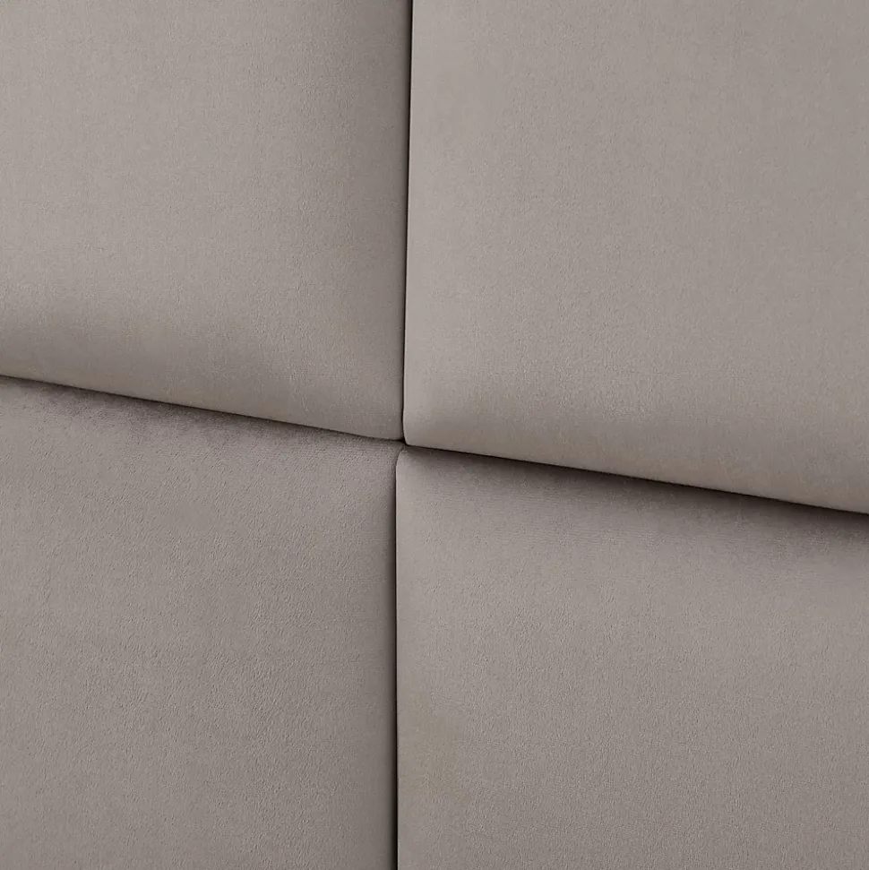 Set de 4 coussins muraux Carpino en velours 30 x 30 cm gris clair neu.haus
