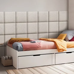 Set de 4 coussins muraux Carpino en tissu 30 x 30 cm gris neu.haus