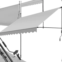Store à pince sans perçage avec Manivelle Réglable en hauteur 211 - 304 cm gris clair