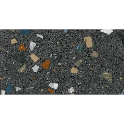 STRACCIATELLA GRAFITO - Carrelage aspect terrazzo coloré 60x120 cm(vendu par boite 1.44m2)