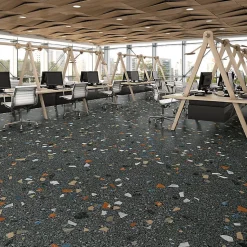 STRACCIATELLA GRAFITO - Carrelage aspect terrazzo coloré 60x120 cm(vendu par boite 1.44m2)