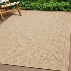 Tapis ZIZUR 200x200 cm aspect de jute intérieur et extérieur
