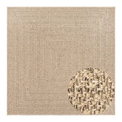 Tapis ZIZUR 200x200 cm aspect de jute intérieur et extérieur