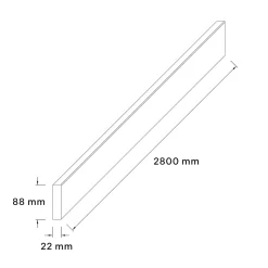 Tasseau Claustra MDF blanc mat à peindre l.8,8 x L.280 cm