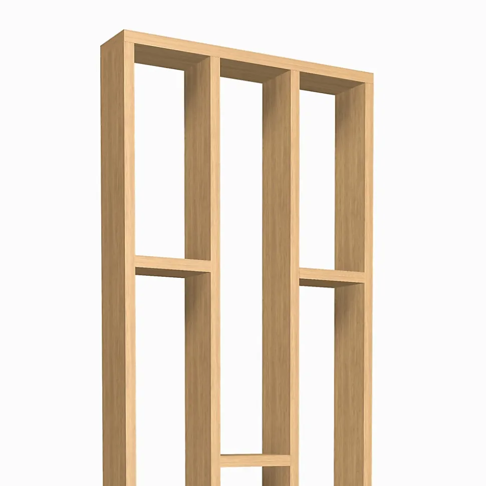 Tasseau Claustra étagères MDF revêtu papier imprimé chêne L.60 x H.250 cm
