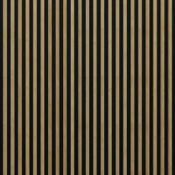Tasseau décoratif lambris lamelles Linea Slim MDF noir et chêne 15 x 265 cm, ép. 30mm