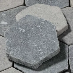 Tomette hexagonale Pierre d'Egypte Grise 14x14x2 cm - Intérieur et Extérieur (lot de 1 m²) - RO'MA NATURE