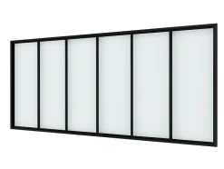 Verrière - 6 Vitrages - L: 233cm H: 125cm - Acier Ultra Fin - Noir Mat (RAL 9005) - Livrée Montée