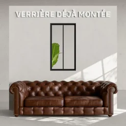 Verrière 2 Carreaux - Déjà Montée - Noir Mat