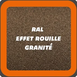 Verrière 2 grands carreaux - L x H : 69 x 110 cm - Laqué effet rouille granité - vitrages inclus