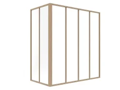 Verrière d'angle d'atelier en aluminium thermolaqué - L120 x L60 x H130 - Naturel clair - BAYVIEW