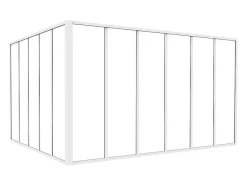 Verrière d'angle d'atelier en aluminium thermolaqué - L180 x L150 x H105 - Blanc - BAYVIEW