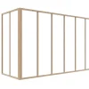 Verrière d'angle d'atelier en aluminium thermolaqué - L180 x L60 x H105 - Naturel clair - BAYVIEW