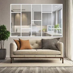 Verrière Loft 5 sections - L x H : 200 x 150 cm - Laqué blanc 9003 granité - vitrages inclus