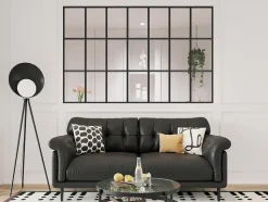 Verrière style orangerie en aluminium thermolaqué - 210x130 cm - Noir - ORANSA