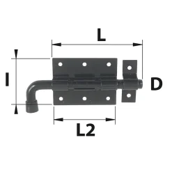 Verrou pistolet ø12 mm acier noir Afbat