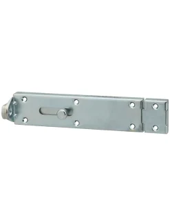 Verrou porte cadenas, longueur 250mm, pêne plat coulissant, gâche en acier cambré, acier zingué - THIRARD