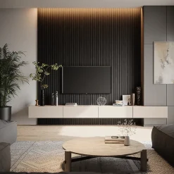 Vicco Panneau mural Chêne noir 4 pièces